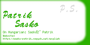 patrik sasko business card